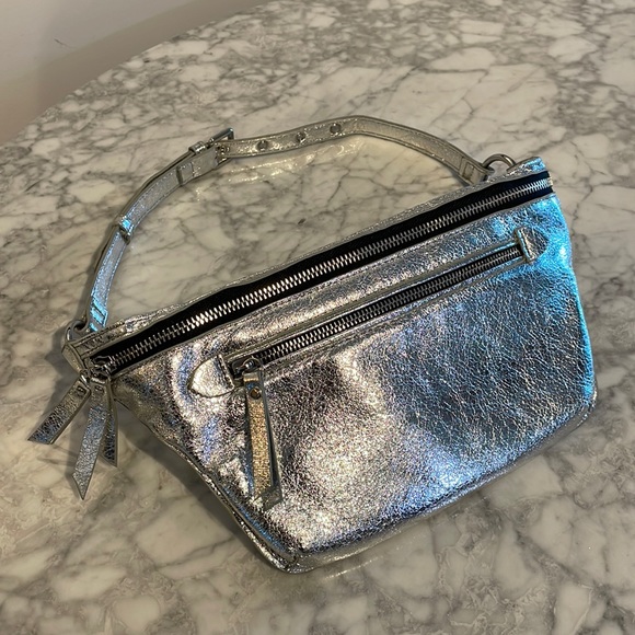 Mango Handbags - Mango Belt Bag. Metallic Silver.